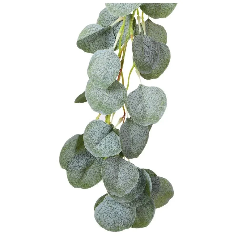 2PCS Artificial Eucalyptus Garland Faux Silk Eucalyptus Leaves Vines